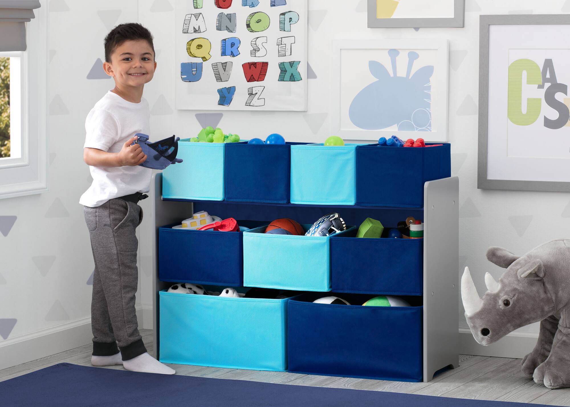 Delta Children Deluxe Multi Bin Toy Organizer with Storage Bins